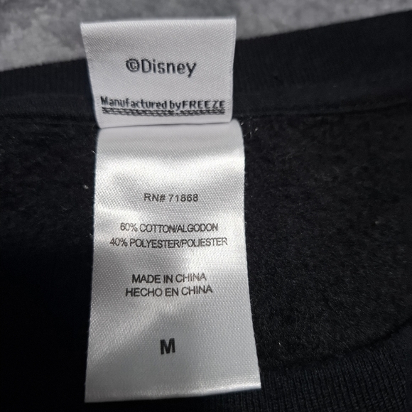 Disney Graphic Mickey Mouse Forever True Floral Rock Black Women's Sweatshirt M - Picture 9 of 9